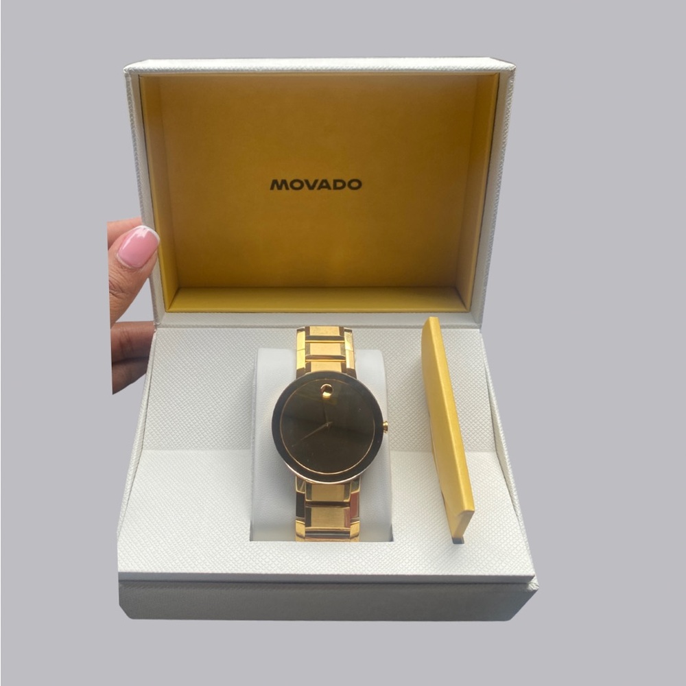 Movado Gold and Black Men's Watch
